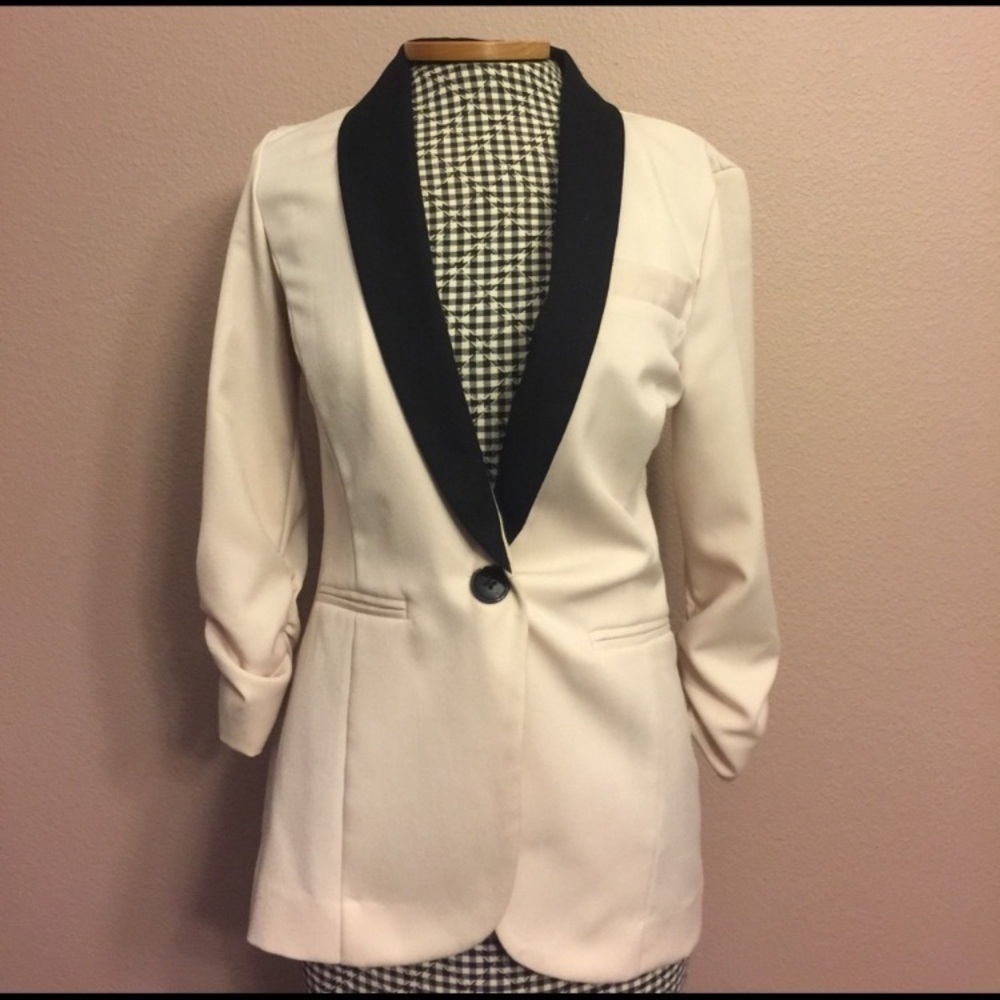 Cream & black blazer
